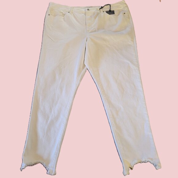 Sofia Vergara High Waist Ankle Jeans Size 18 White Jeans NWT - Picture 1 of 13